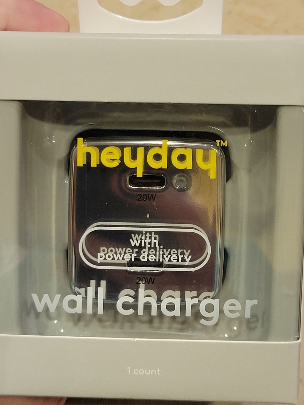 heyday chrome 20W USB-C Wall Charger - Silver Mirror Finish